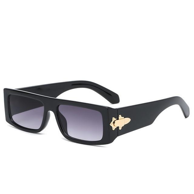 Vintage polarized square sunglasses in black, brown, and tortoiseshell.