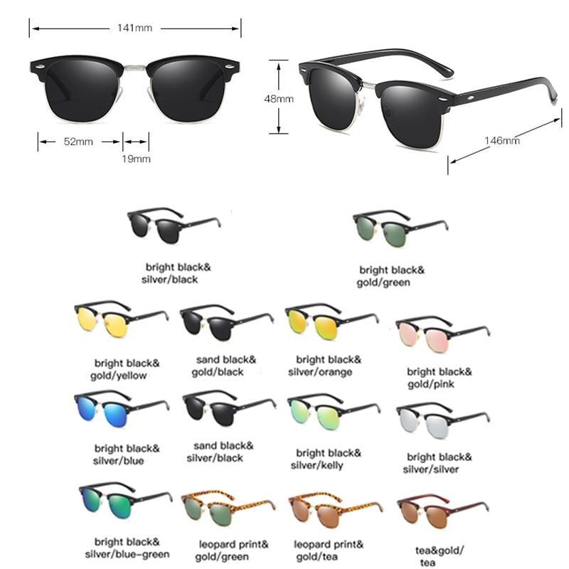 Vintage Polarized Square Sunglasses for Men and Women UV400