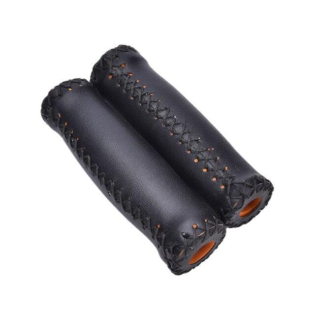 Vintage Retro Artificial Leather Bicycle Handlebar Grips Cycling