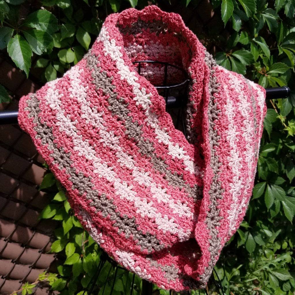 Vintage Rose Infinity Scarf Crochet Kit with Recycled Yarn