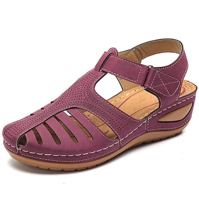 Women's Vintage Closed Toe Platform Sandals - Comfort Walking Shoe