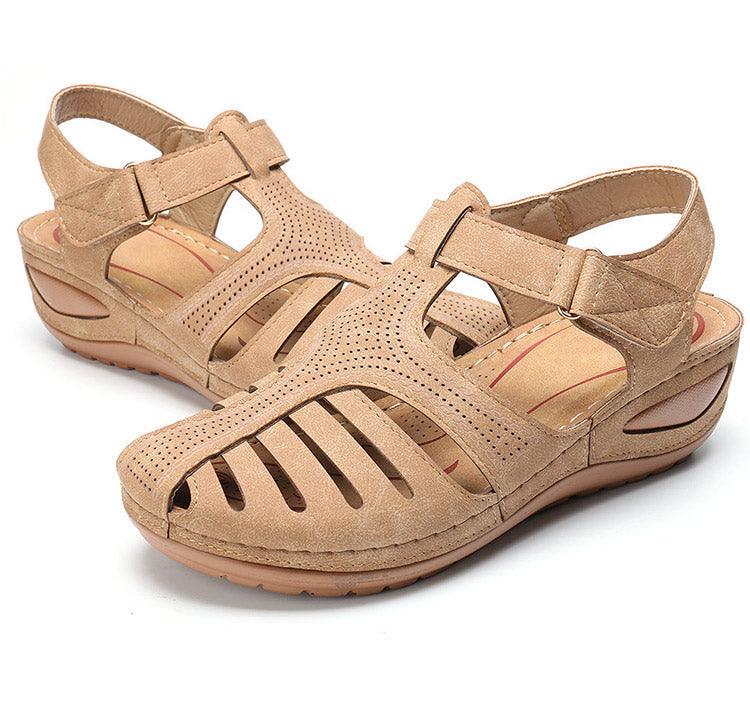Women's Vintage Closed Toe Platform Sandals - Comfort Walking Shoe