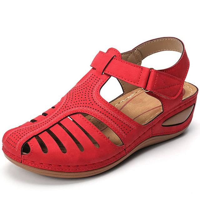 Women's Vintage Closed Toe Platform Sandals - Comfort Walking Shoe