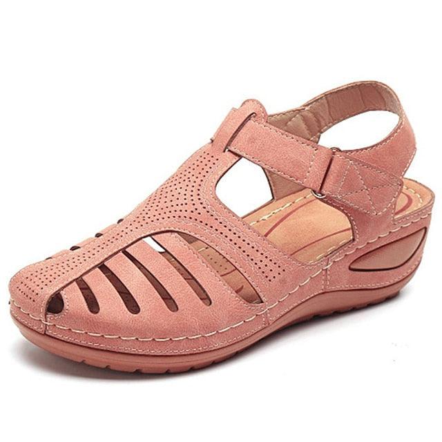 Women's Vintage Closed Toe Platform Sandals - Comfort Walking Shoe