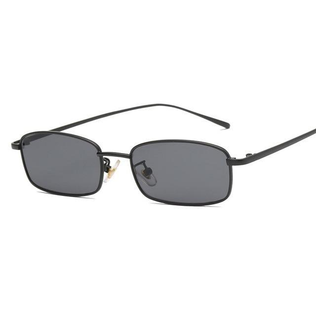 Vintage Slender Square Metal Sunglasses for Men