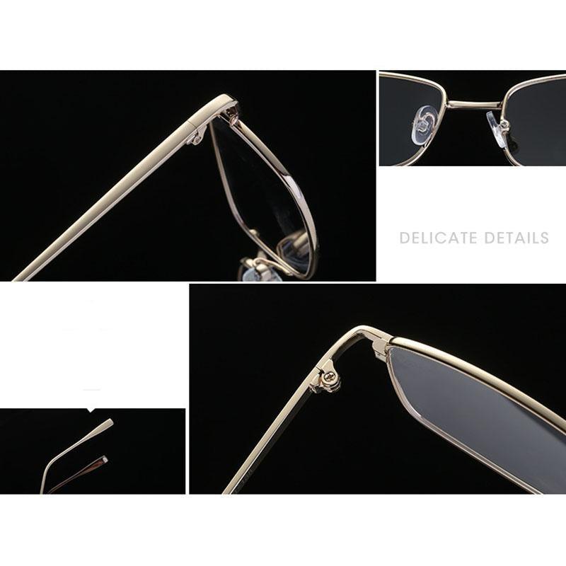Vintage Slender Square Metal Sunglasses for Men