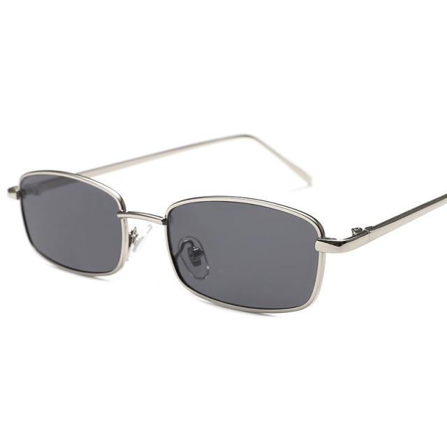 Vintage Slender Square Metal Sunglasses for Men