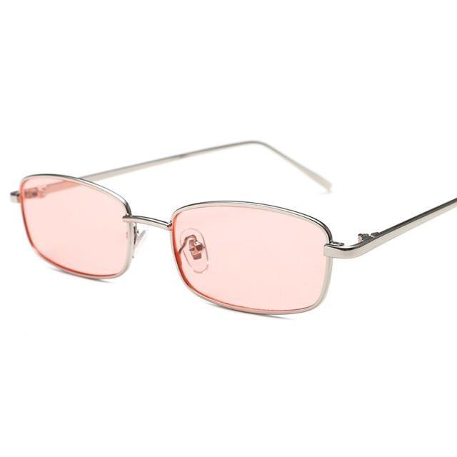 Vintage Slender Square Metal Sunglasses for Men