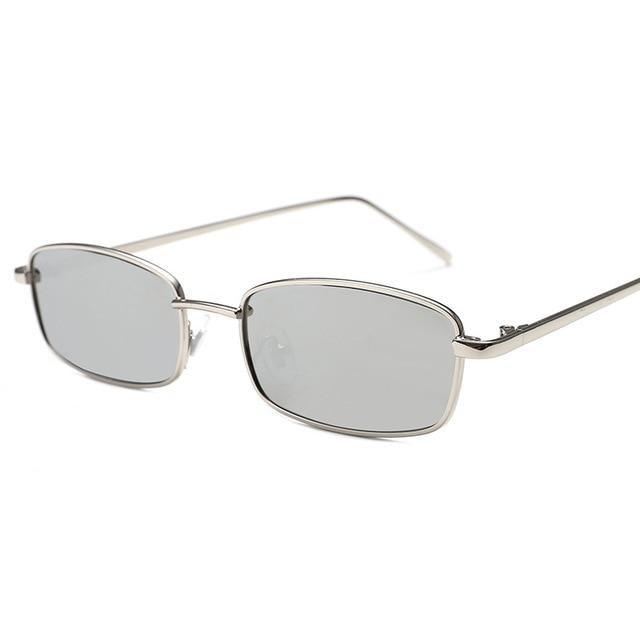 Vintage Slender Square Metal Sunglasses for Men