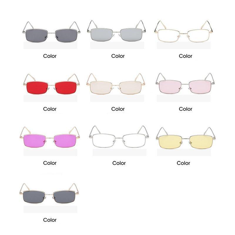 Vintage Slender Square Metal Sunglasses for Men