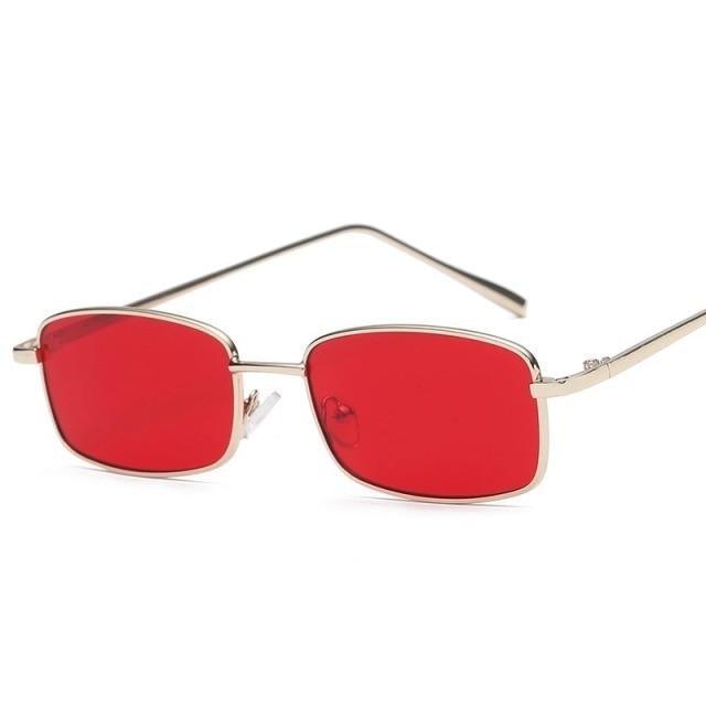 Vintage Slender Square Metal Sunglasses for Men