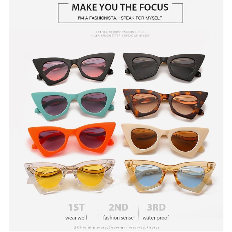 Vintage Square Cat Eye Sunglasses Trendy Retro Streetwear
