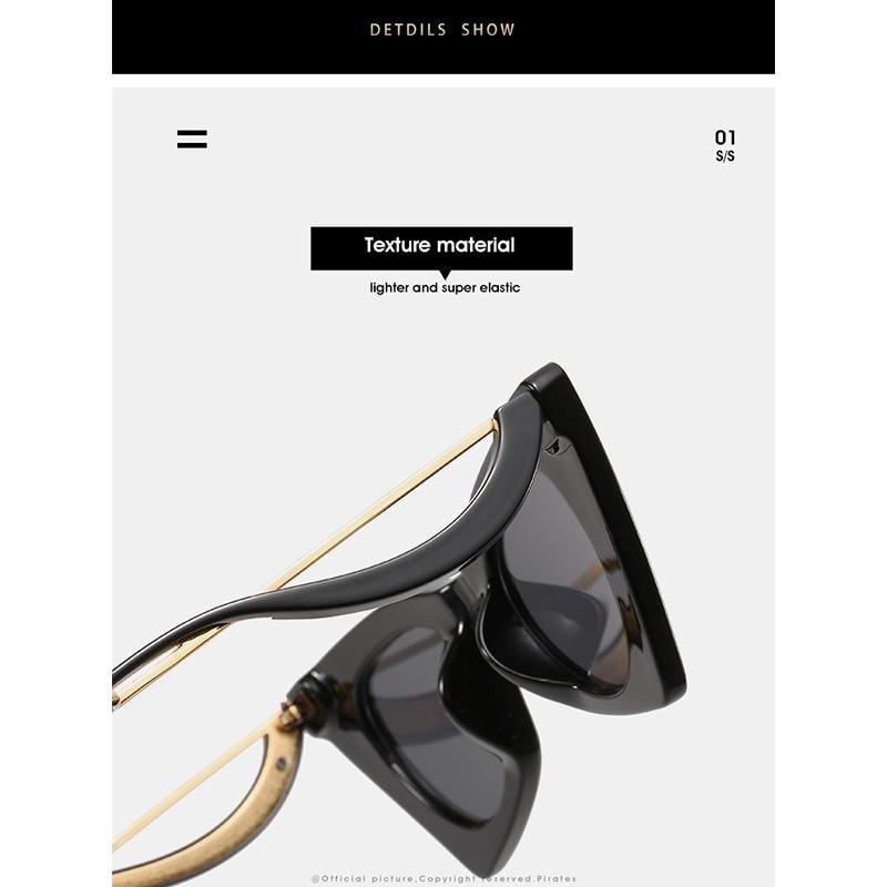 Vintage Square Cat Eye Sunglasses Trendy Retro Streetwear