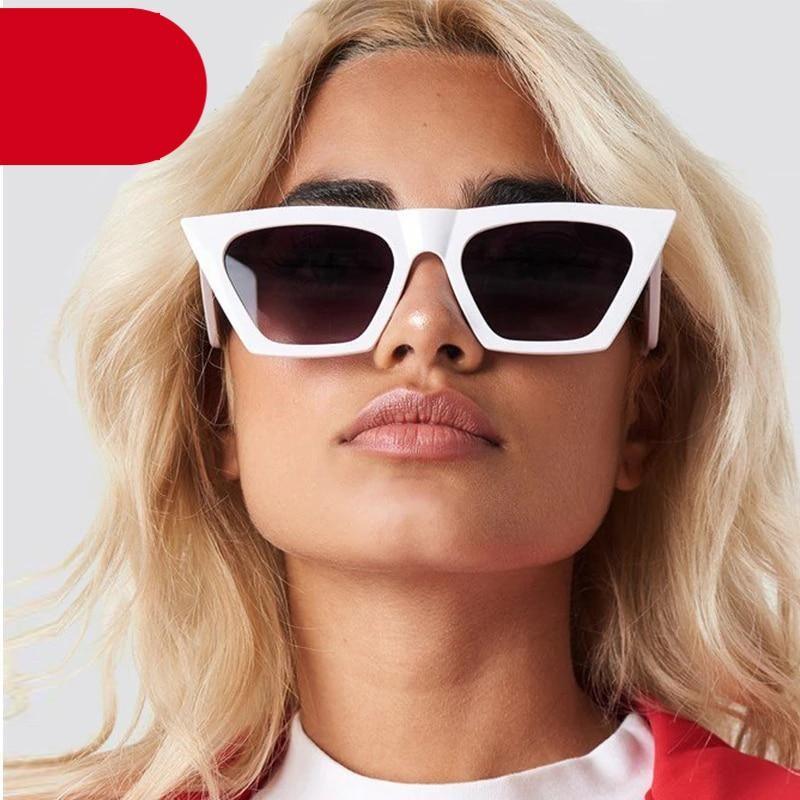 Trendy tortoise-shell square cat eye sunglasses
