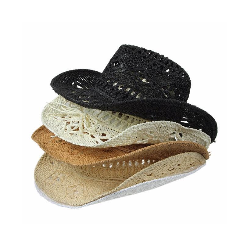Bohemian Straw Cowboy Beach Hat for Sun Protection