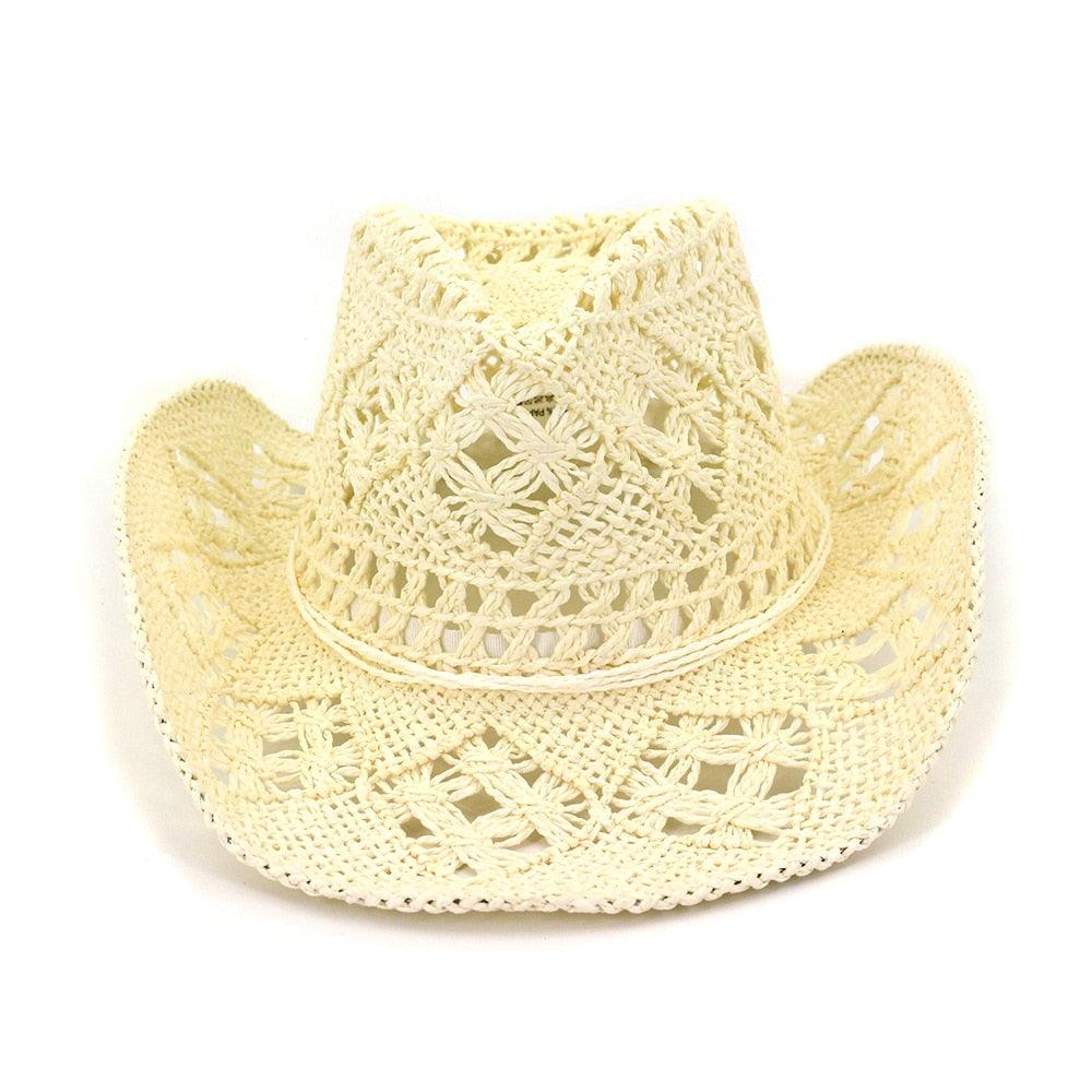 Bohemian Straw Cowboy Beach Hat for Sun Protection