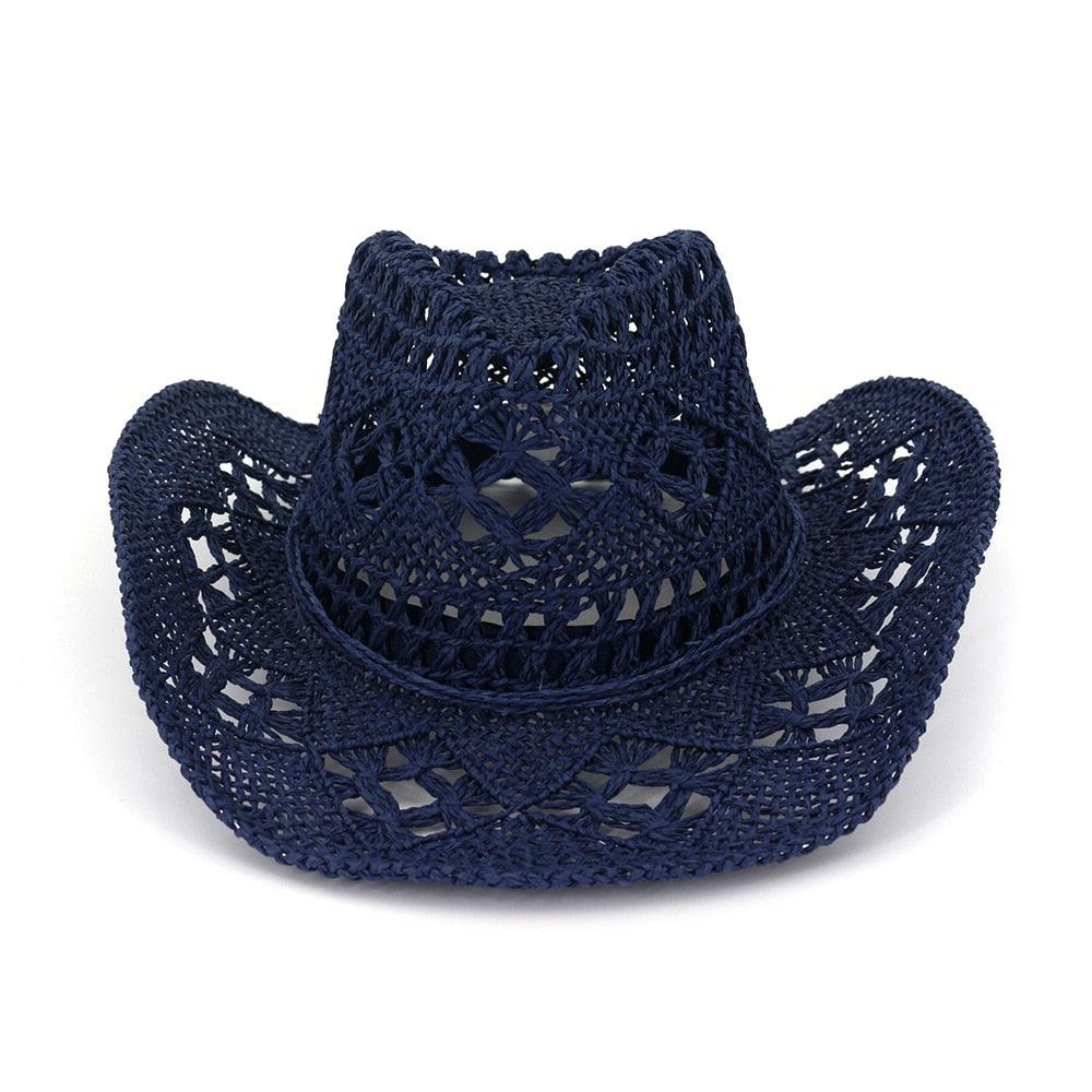 Bohemian Straw Cowboy Beach Hat for Sun Protection