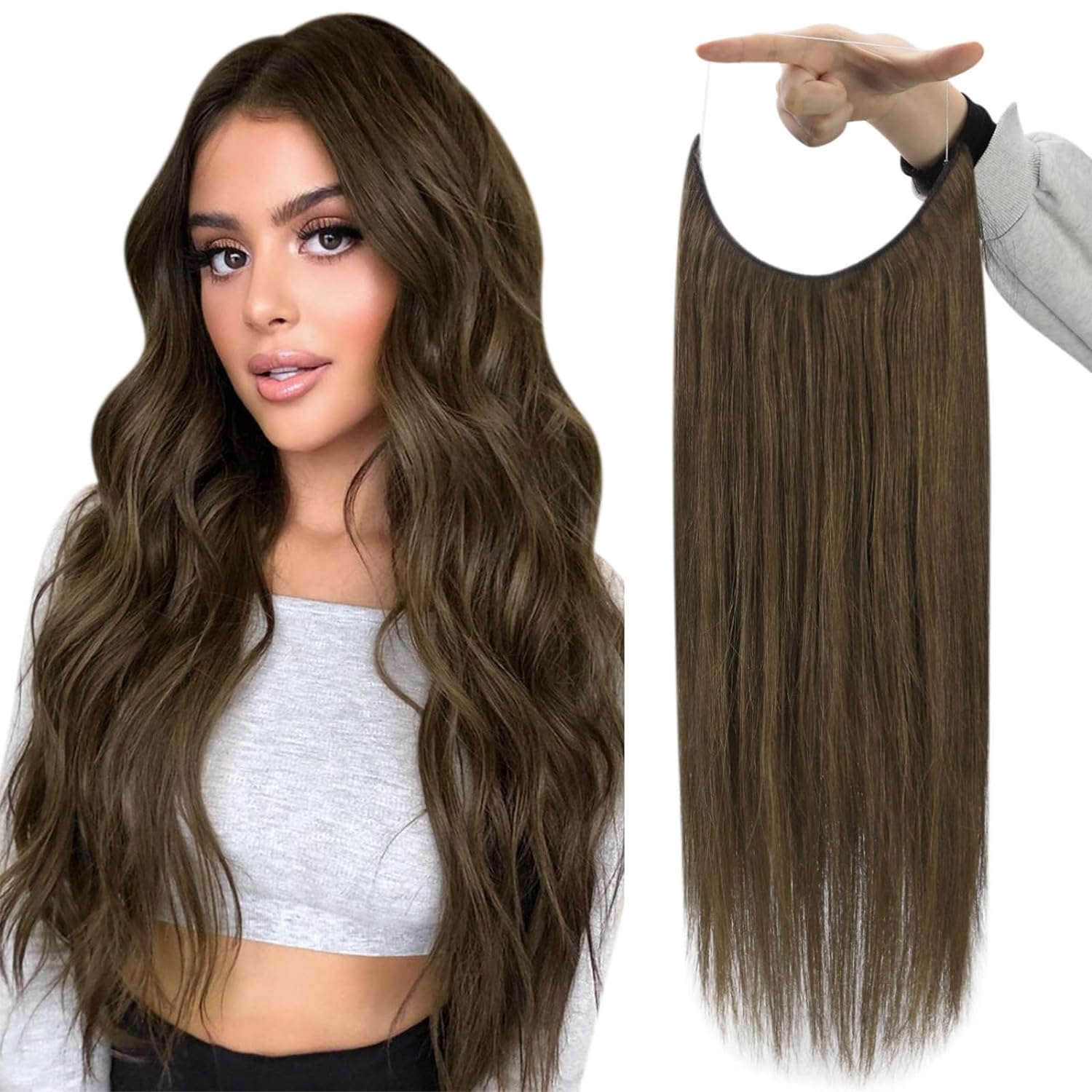 24" Halo Silky Straight Hair Extensions with Clip