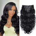 18" Body Wave Clip-In Hair Extensions, 140g Deep Natural Black