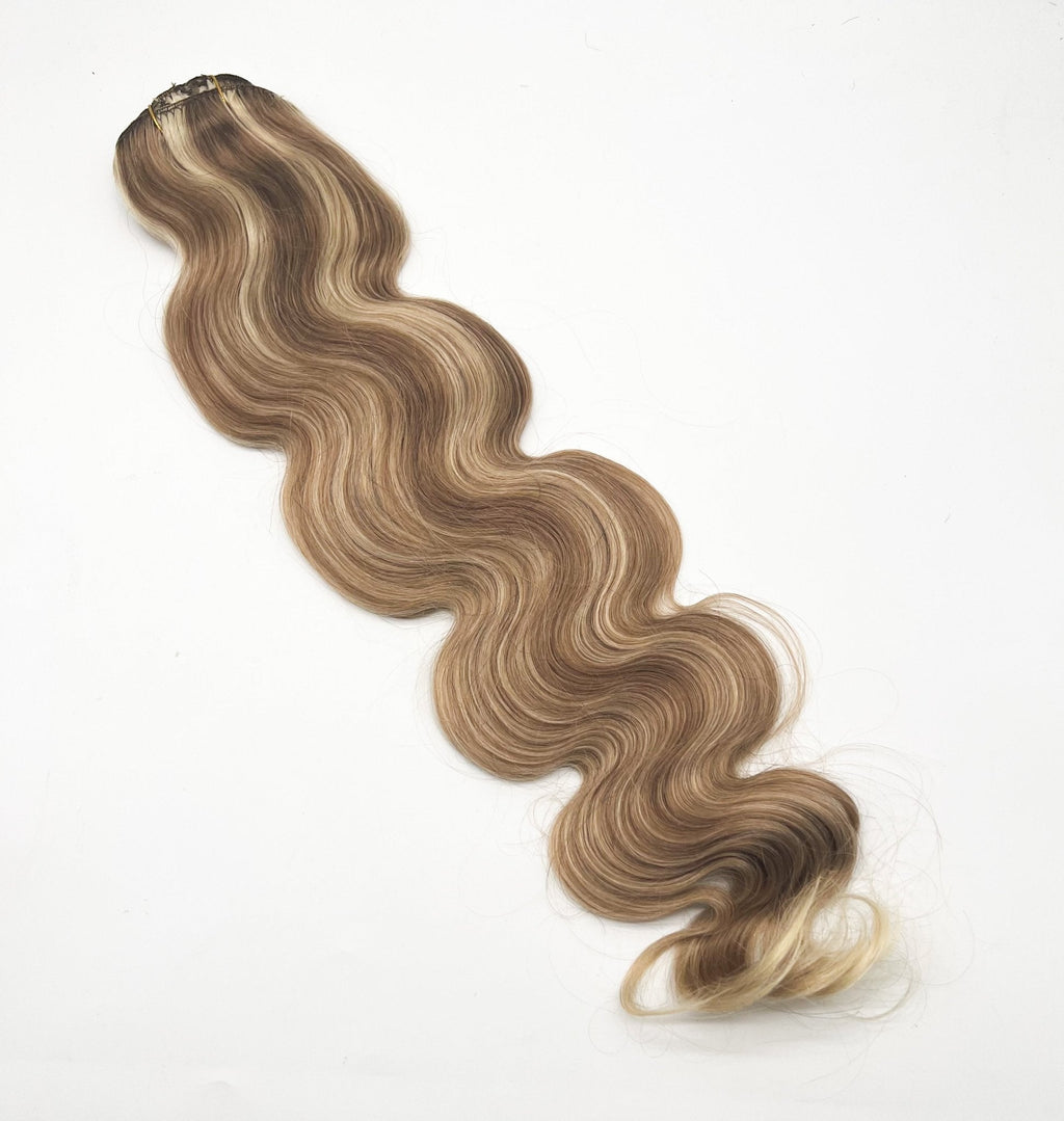 24" Body Wave Clip-In Hair Extensions 170g Light Brown Blonde