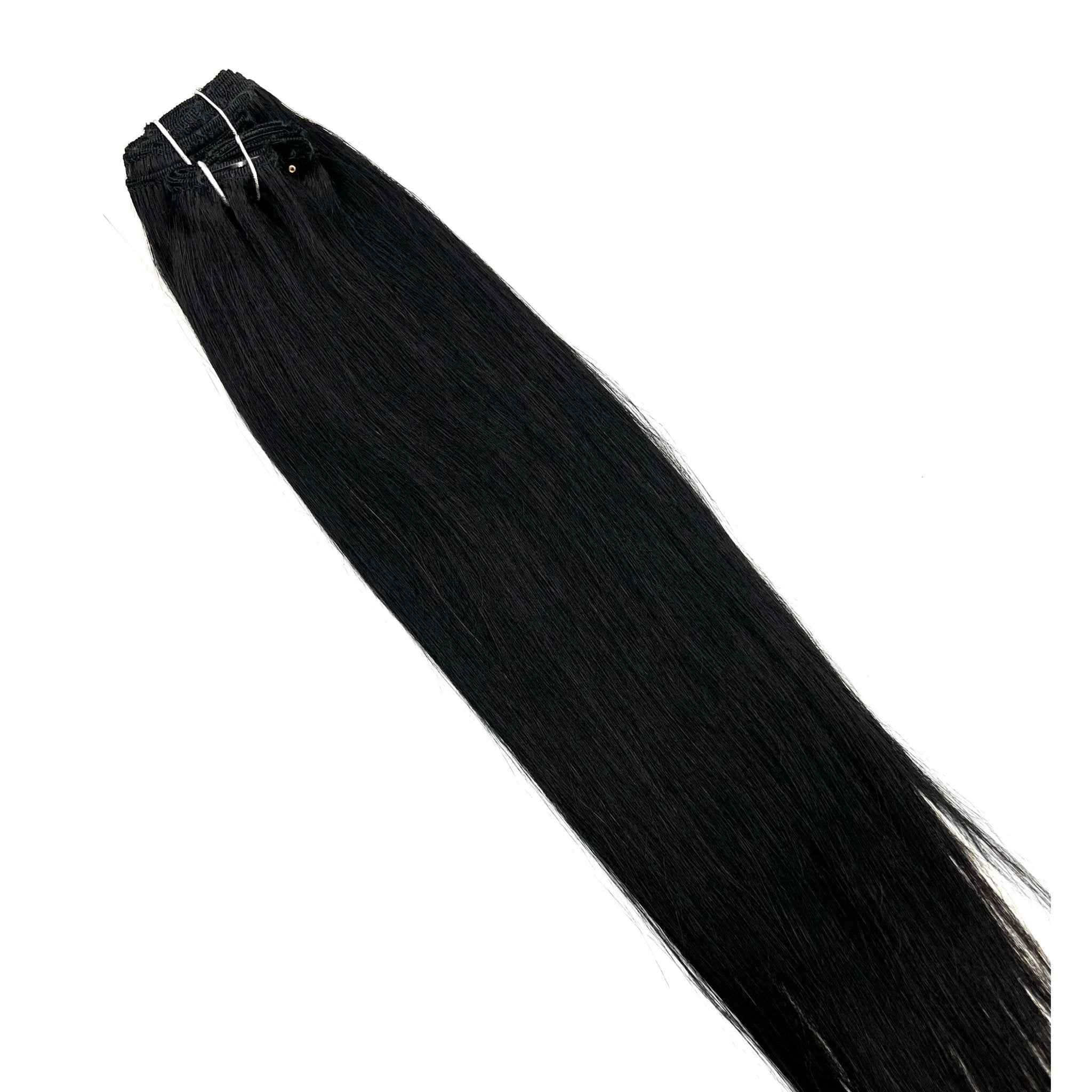 Silky Straight Clip-In Human Hair Extensions 18 inch 140g Set