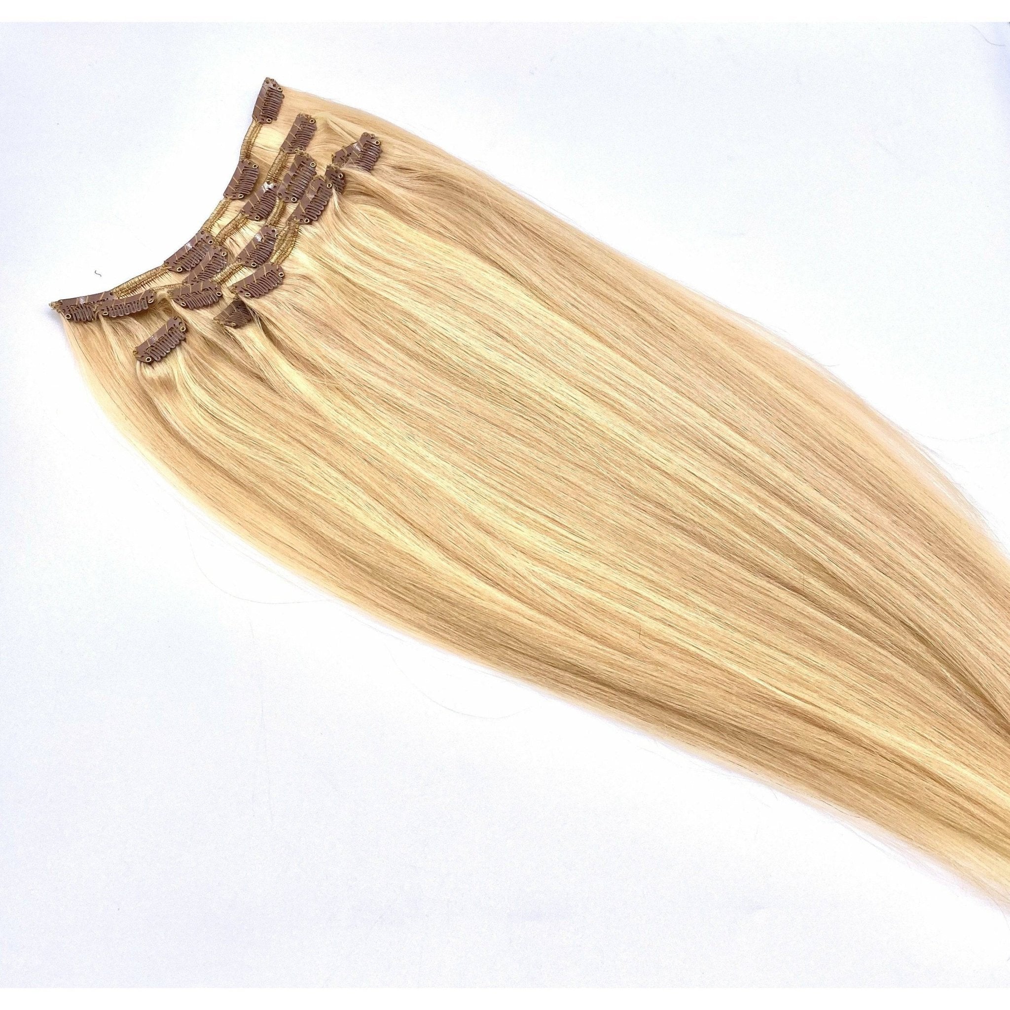 18" Silky Straight Clip-In Hair Extensions - Human Hair Set