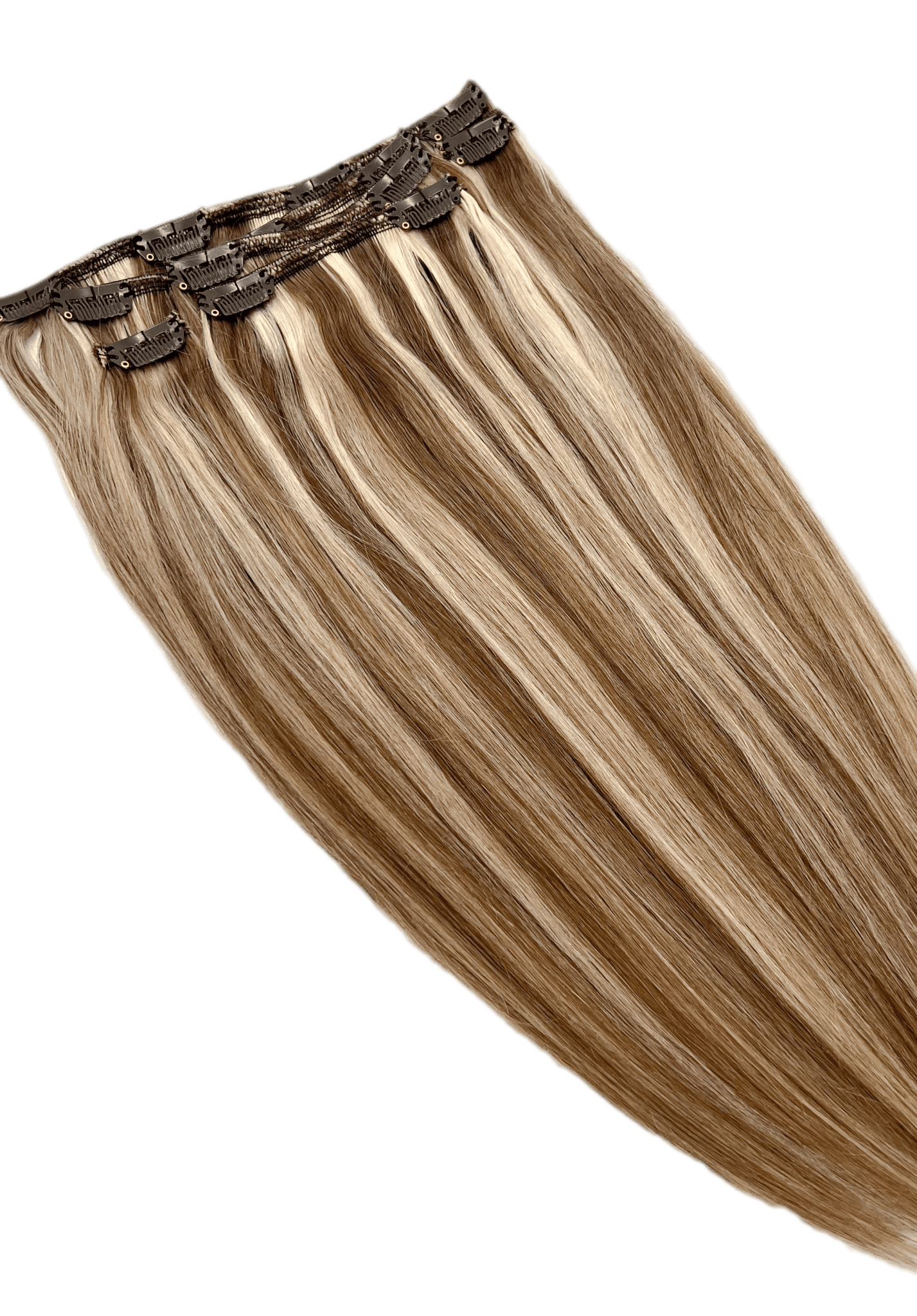 18" Silky Straight Clip-In Hair Extensions - Human Hair Set