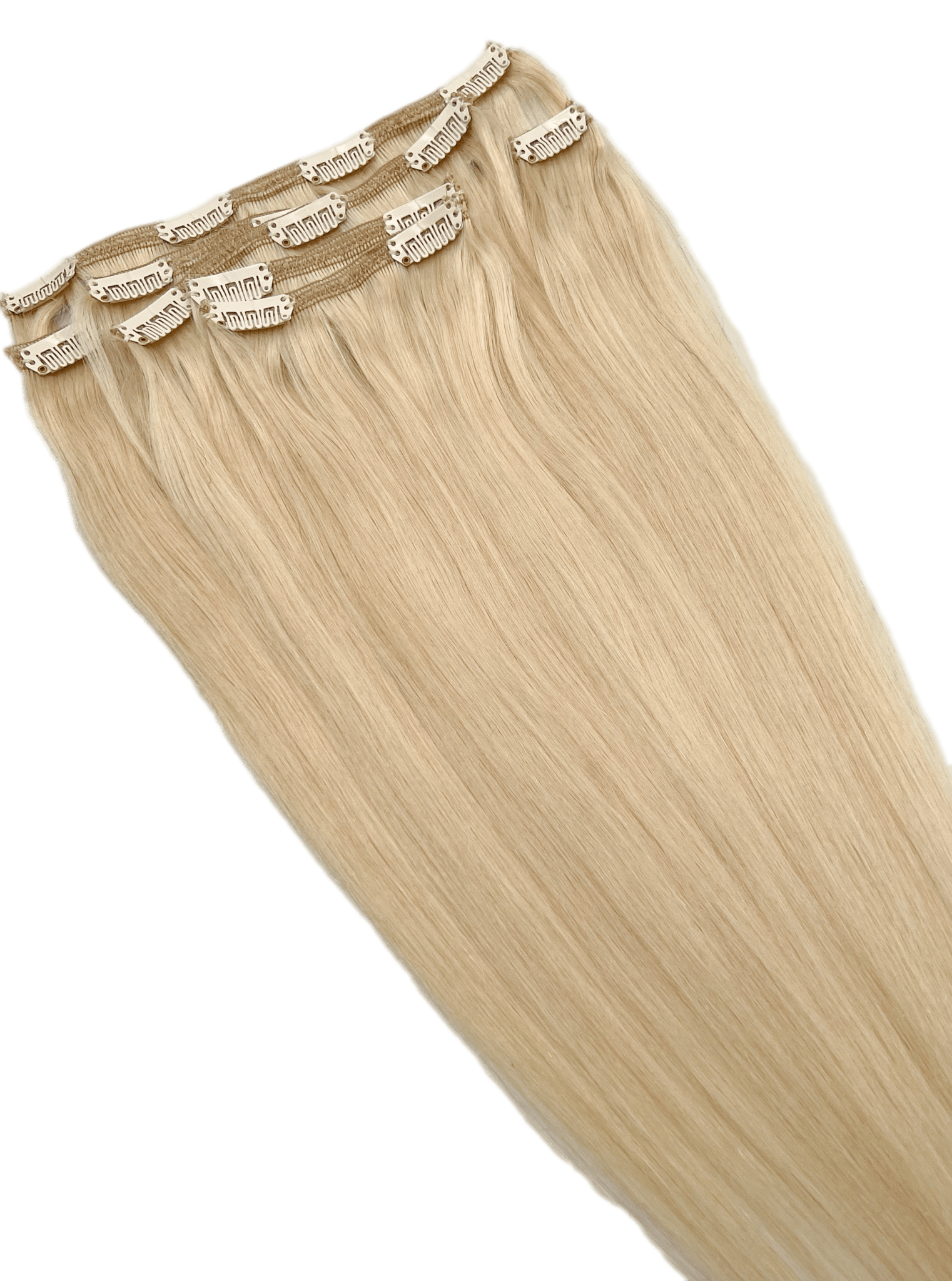 18" Silky Straight Clip-In Hair Extensions - Human Hair Set