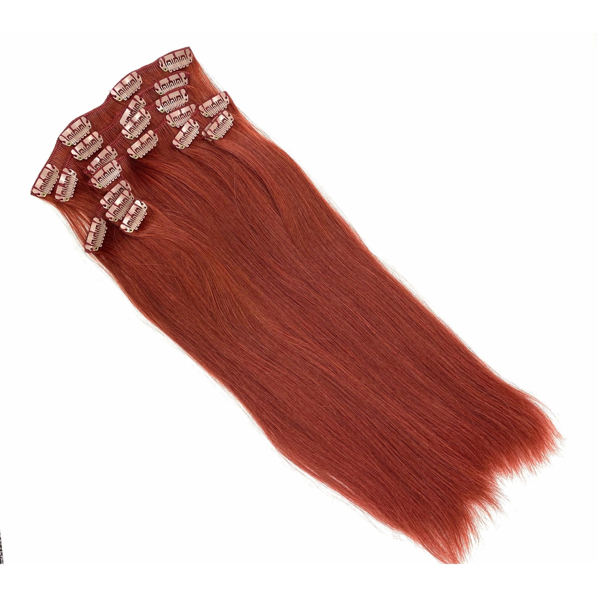 18" Silky Straight Clip-In Hair Extensions - Human Hair Set