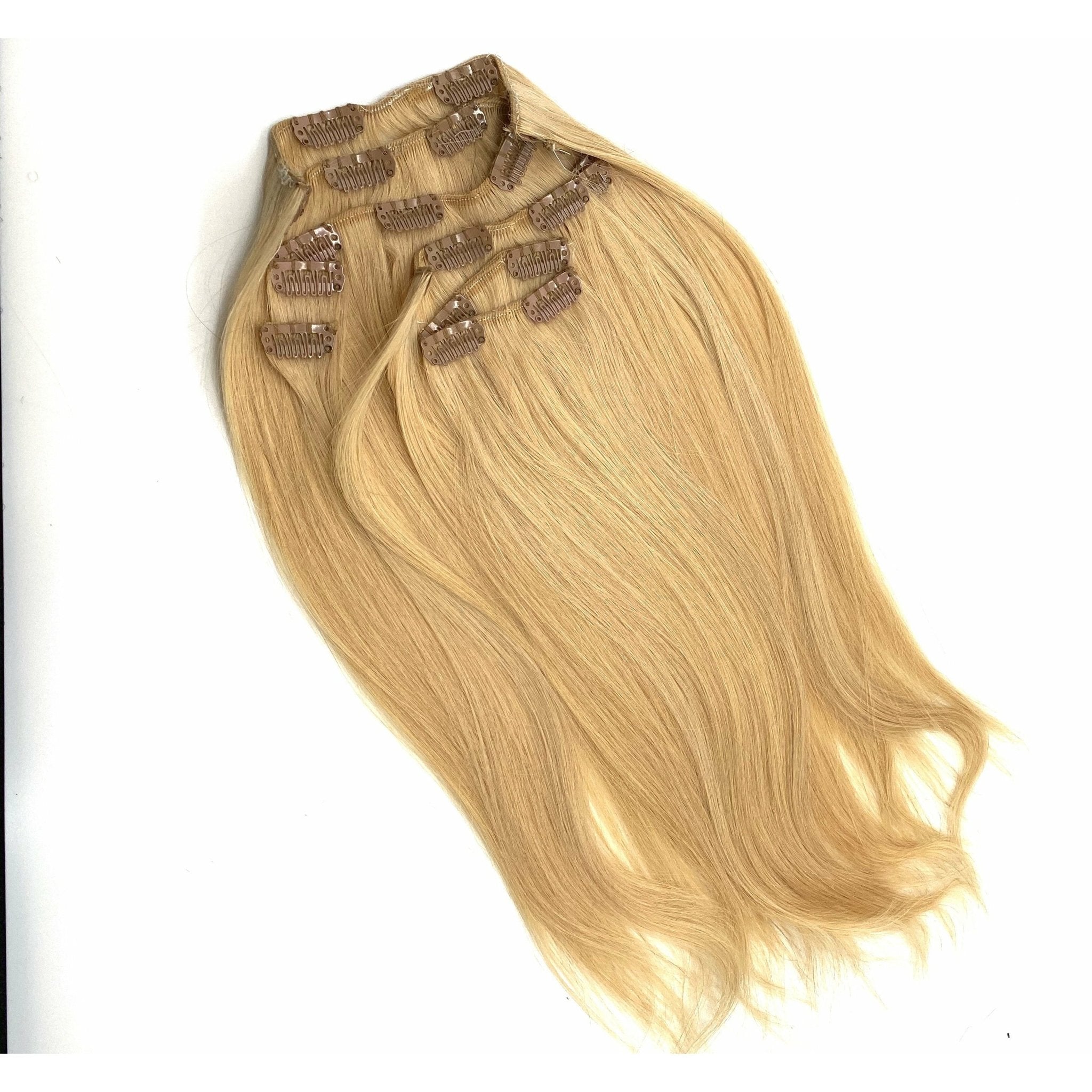 18" Silky Straight Clip-In Hair Extensions - Human Hair Set