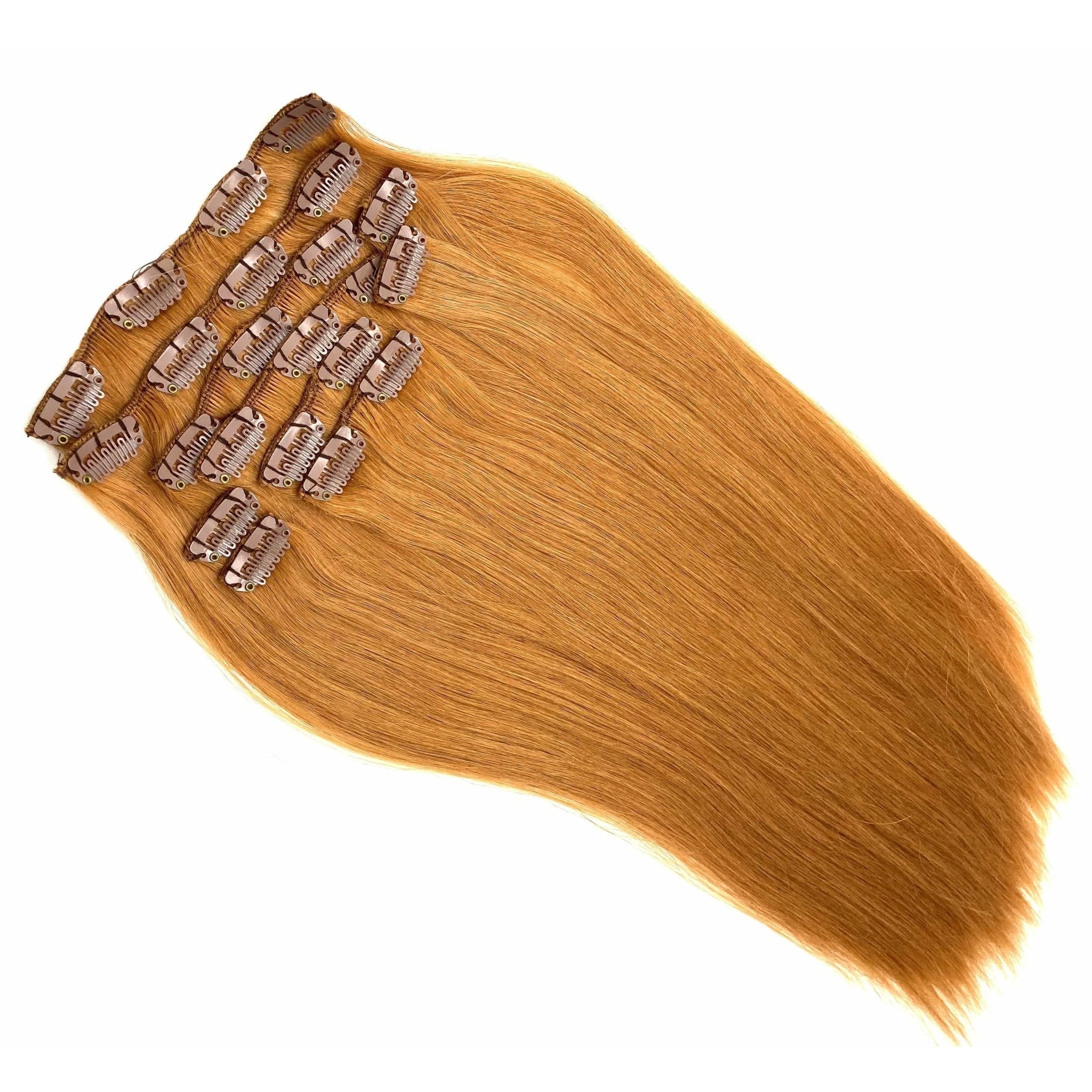 18" Silky Straight Clip-In Hair Extensions - Human Hair Set