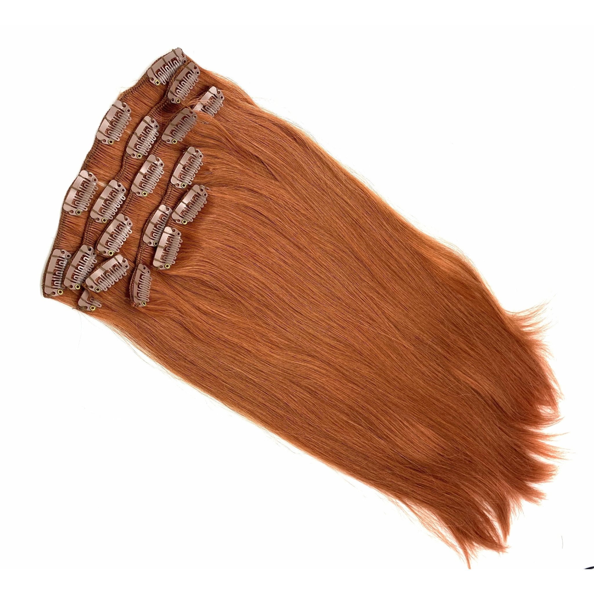 18" Silky Straight Clip-In Hair Extensions - Human Hair Set