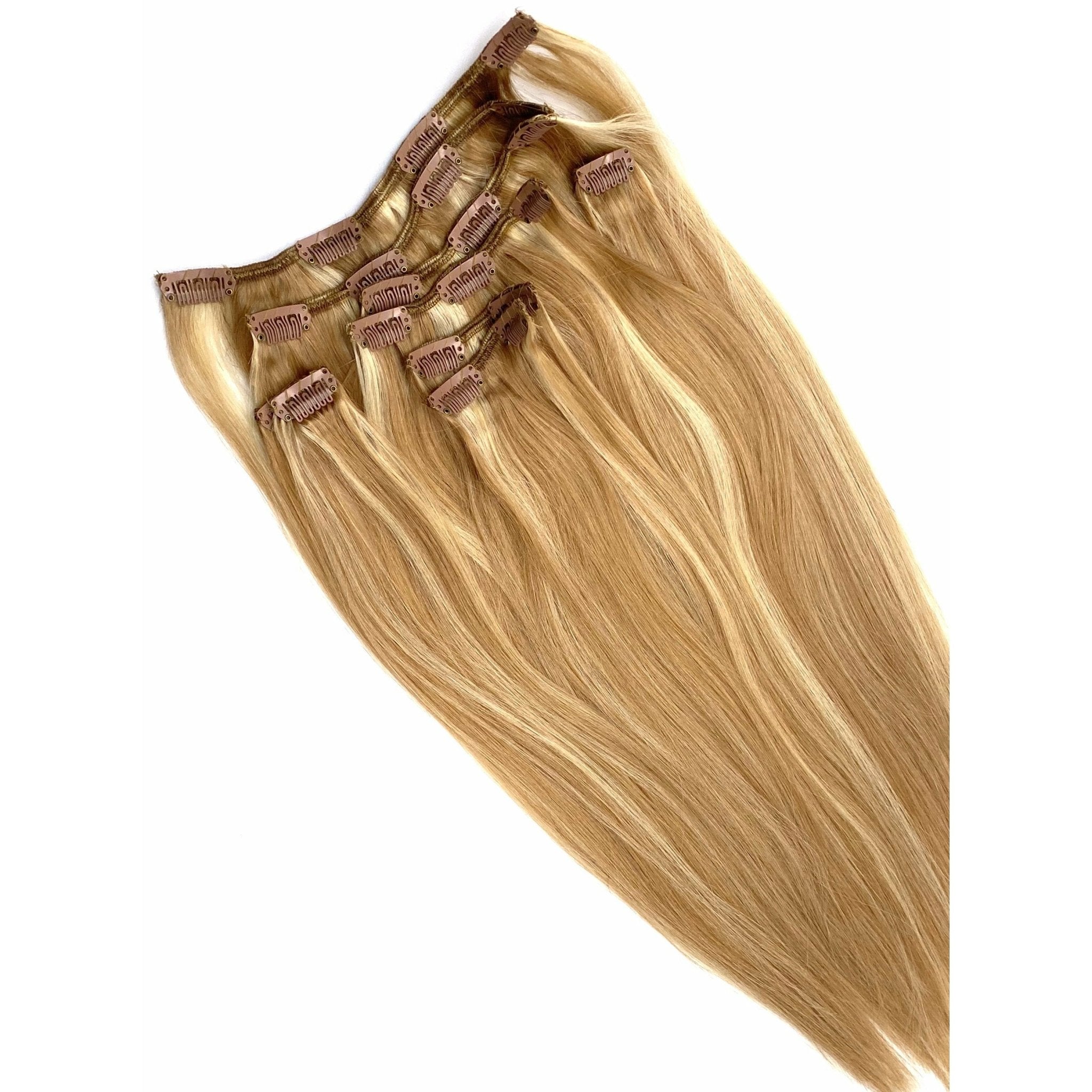 18" Silky Straight Clip-In Hair Extensions - Human Hair Set