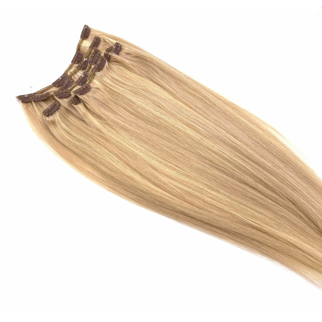 18" Silky Straight Clip-In Hair Extensions - Human Hair Set