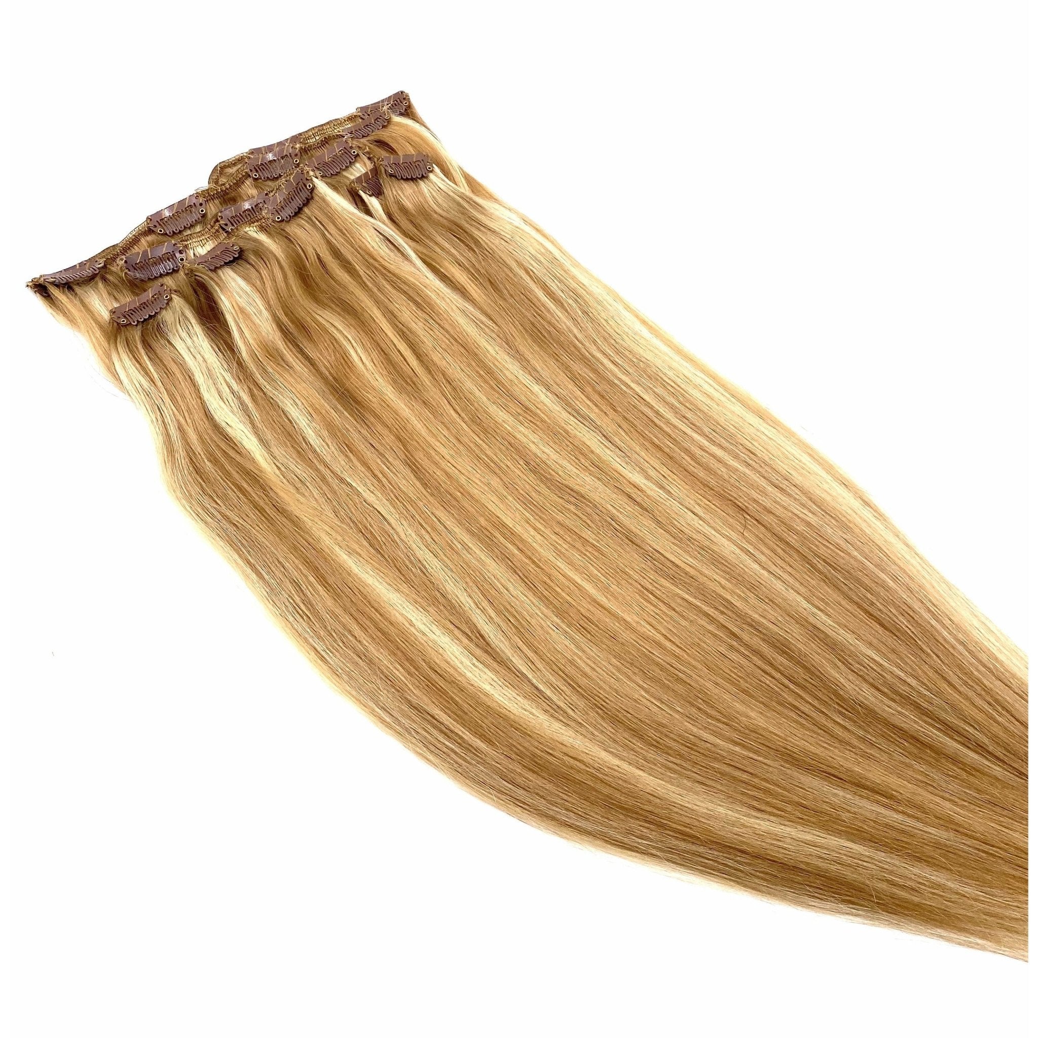 18" Silky Straight Clip-In Hair Extensions - Human Hair Set