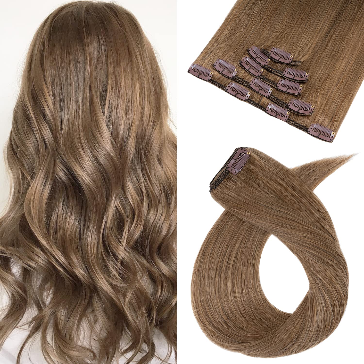 24" Silky Straight Clip-In Hair Extensions - 170g Full Head Set