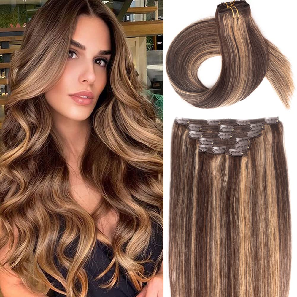 24" Silky Straight Clip-In Hair Extensions - 170g Full Head Set