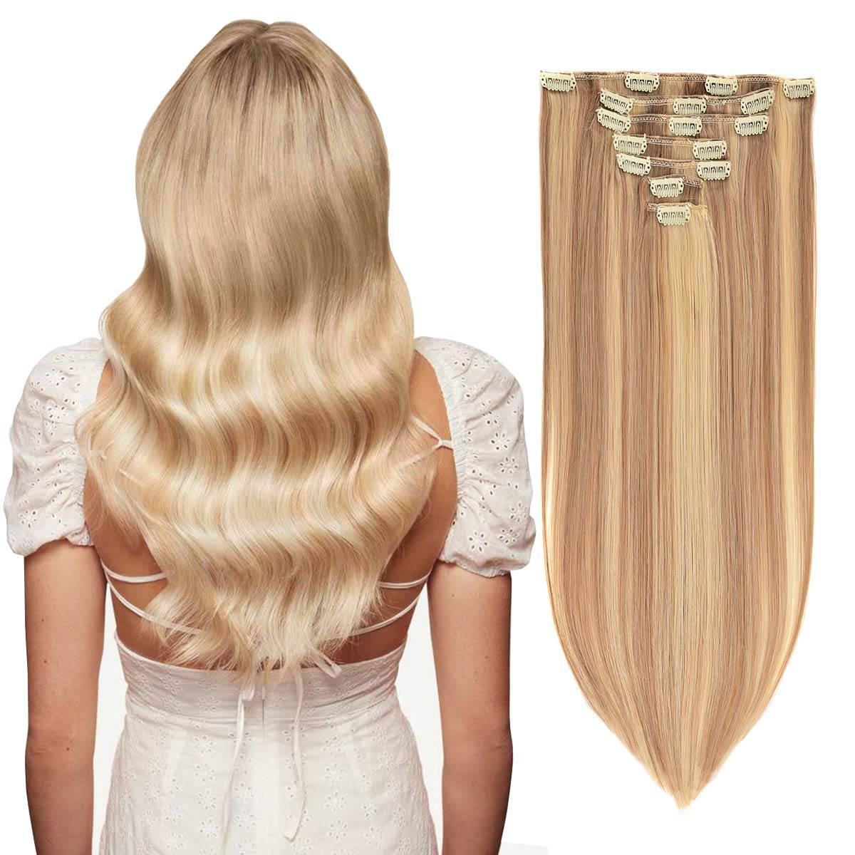 24" Silky Straight Clip-In Hair Extensions - 170g Full Head Set
