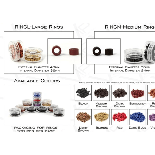 VIP Collection Micro Rings for Hair Extensions, Multi-Color Pack
