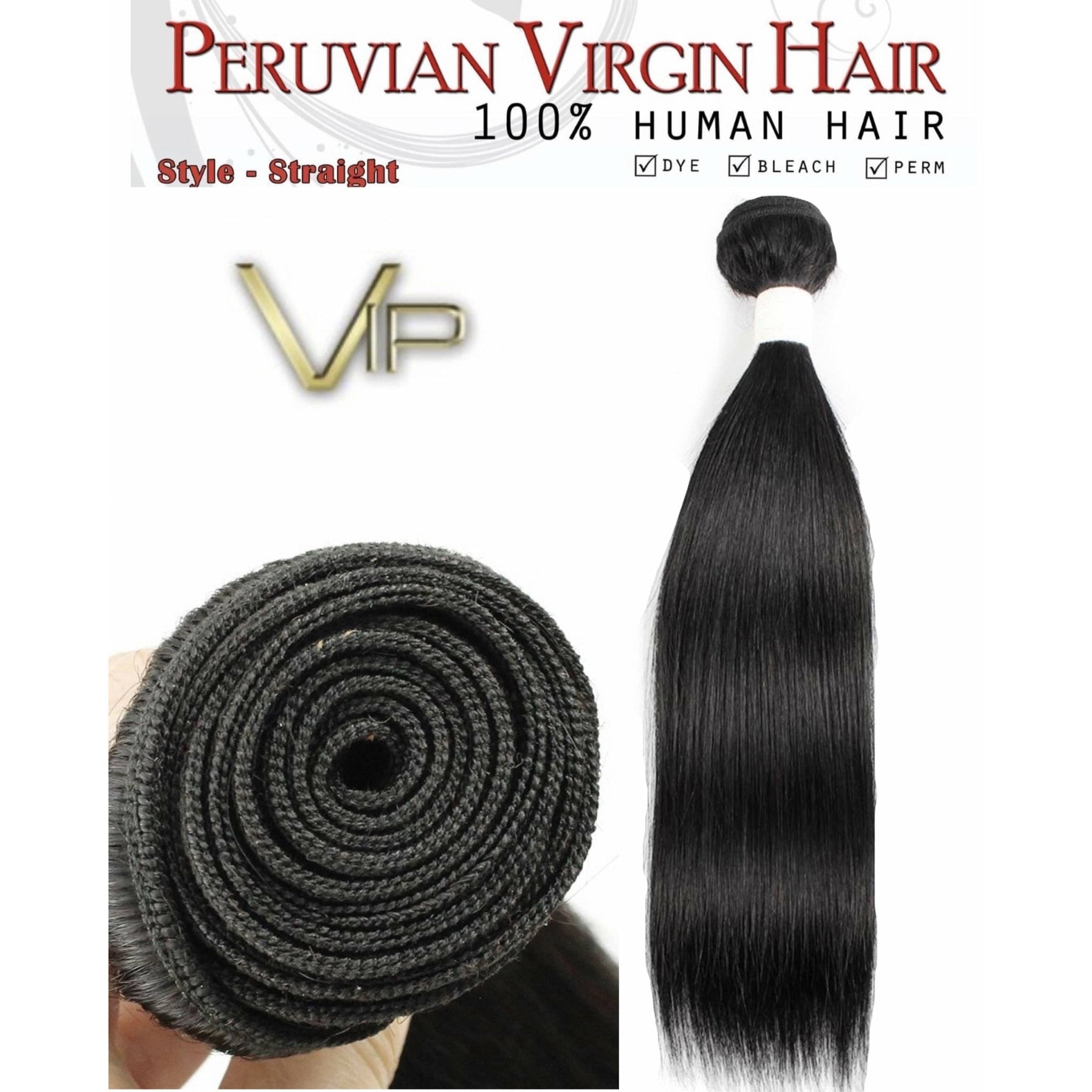 Peruvian Virgin Hair Bundles - 100% Raw Human Hair, Raven Black