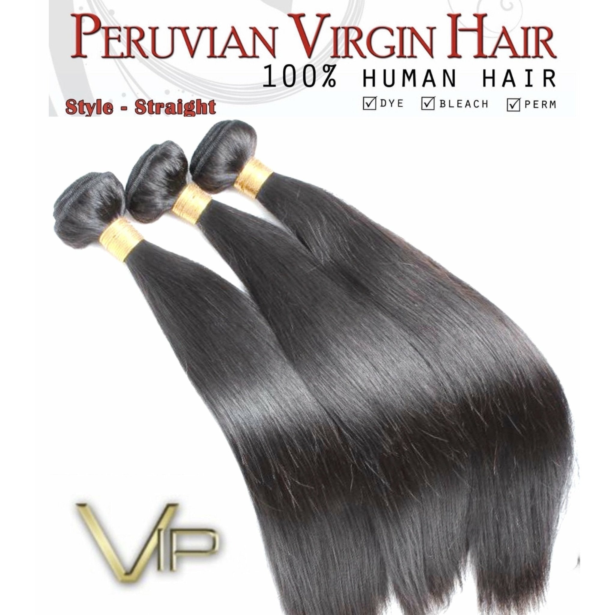100% Virgin Peruvian Hair Bundles - Premium Soft Black Hair