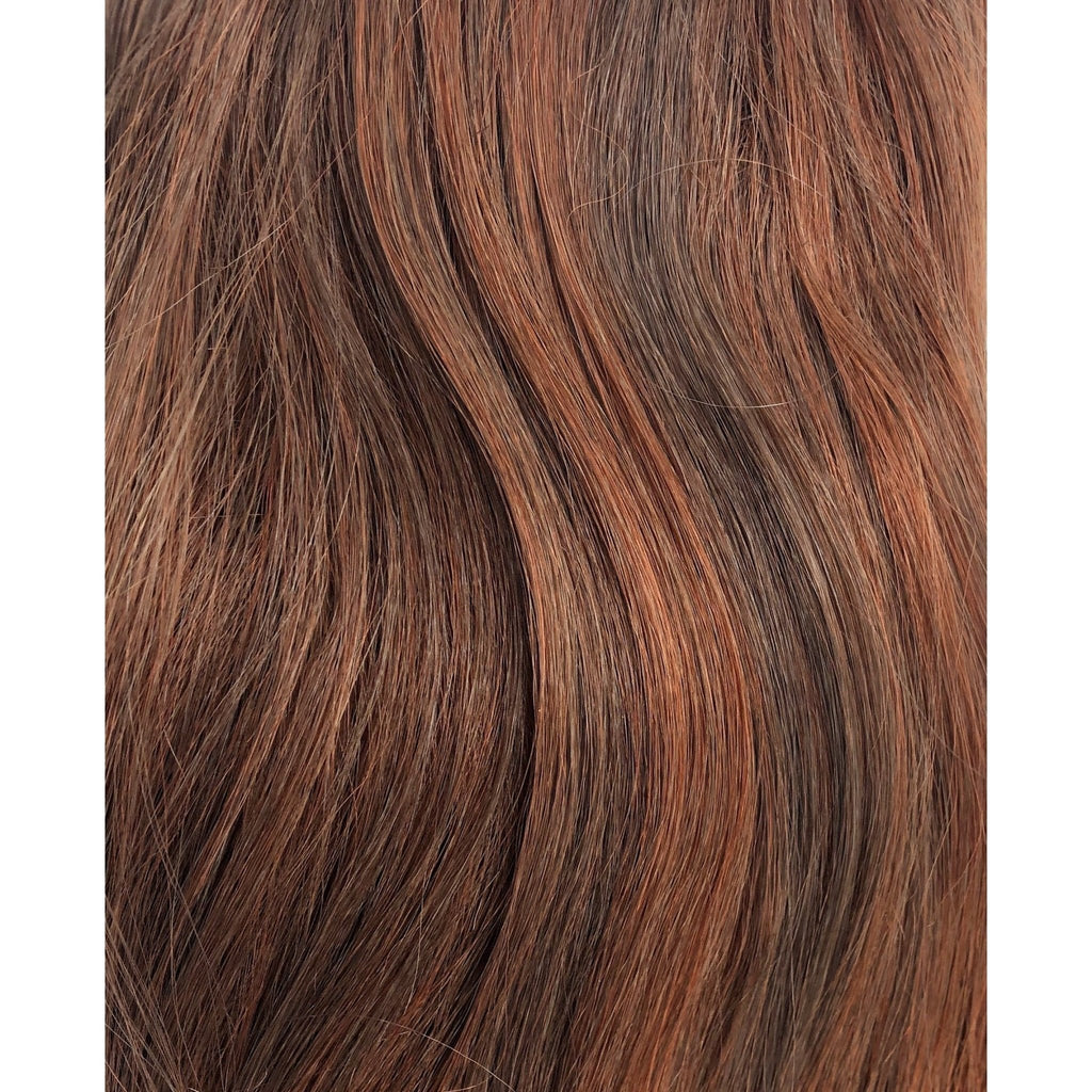 Synthetic Clip-In Hair Extensions in Garnet - Straight Style