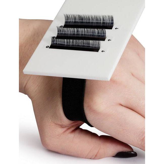 Professional white and black eyelash extension pallet with numerical labels for lash mapping.