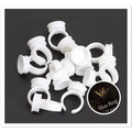 10-pack of white eyelash glue rings for professional lash application