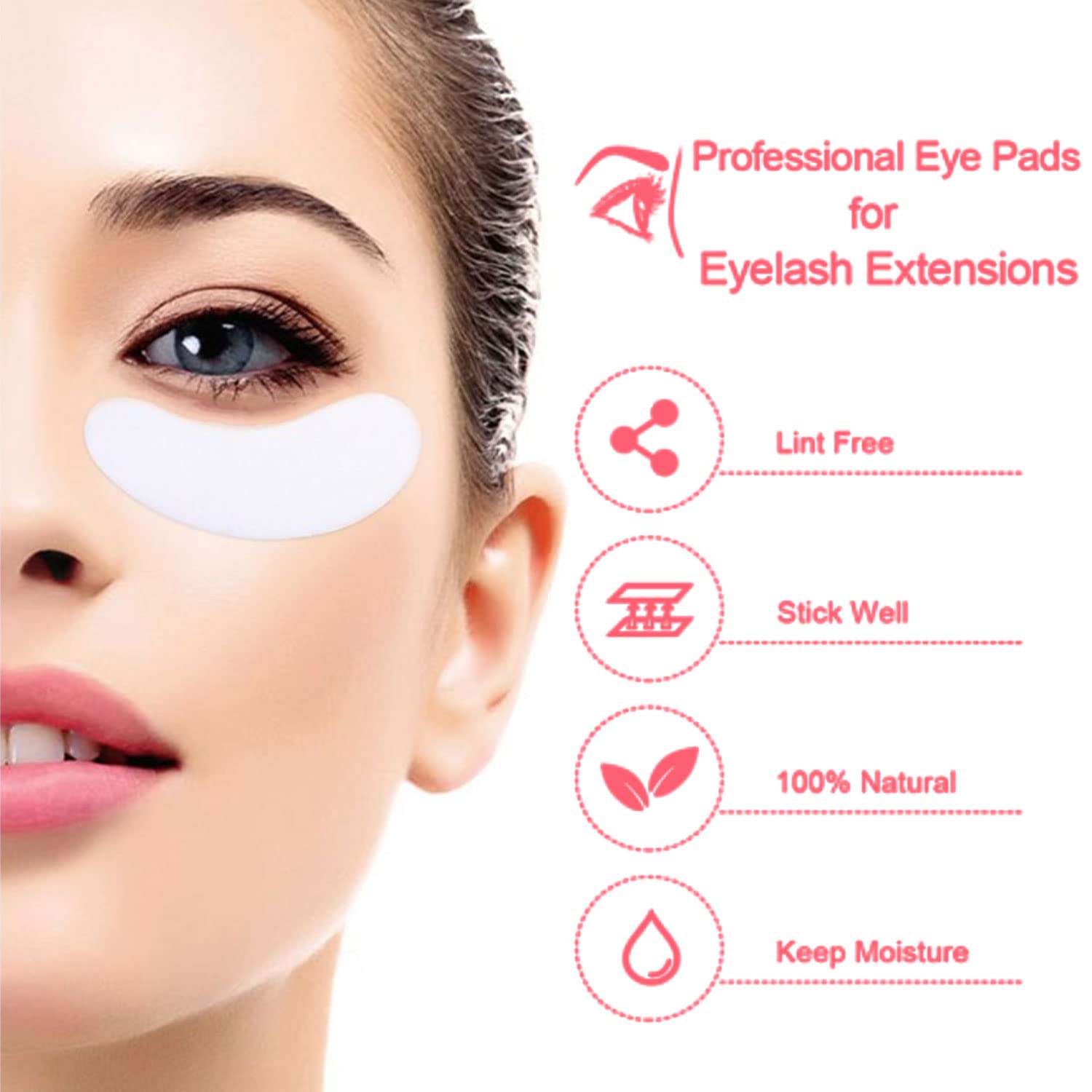 Lint-Free Hydrogel Eye Patches for Lash Extensions - 10 Pack