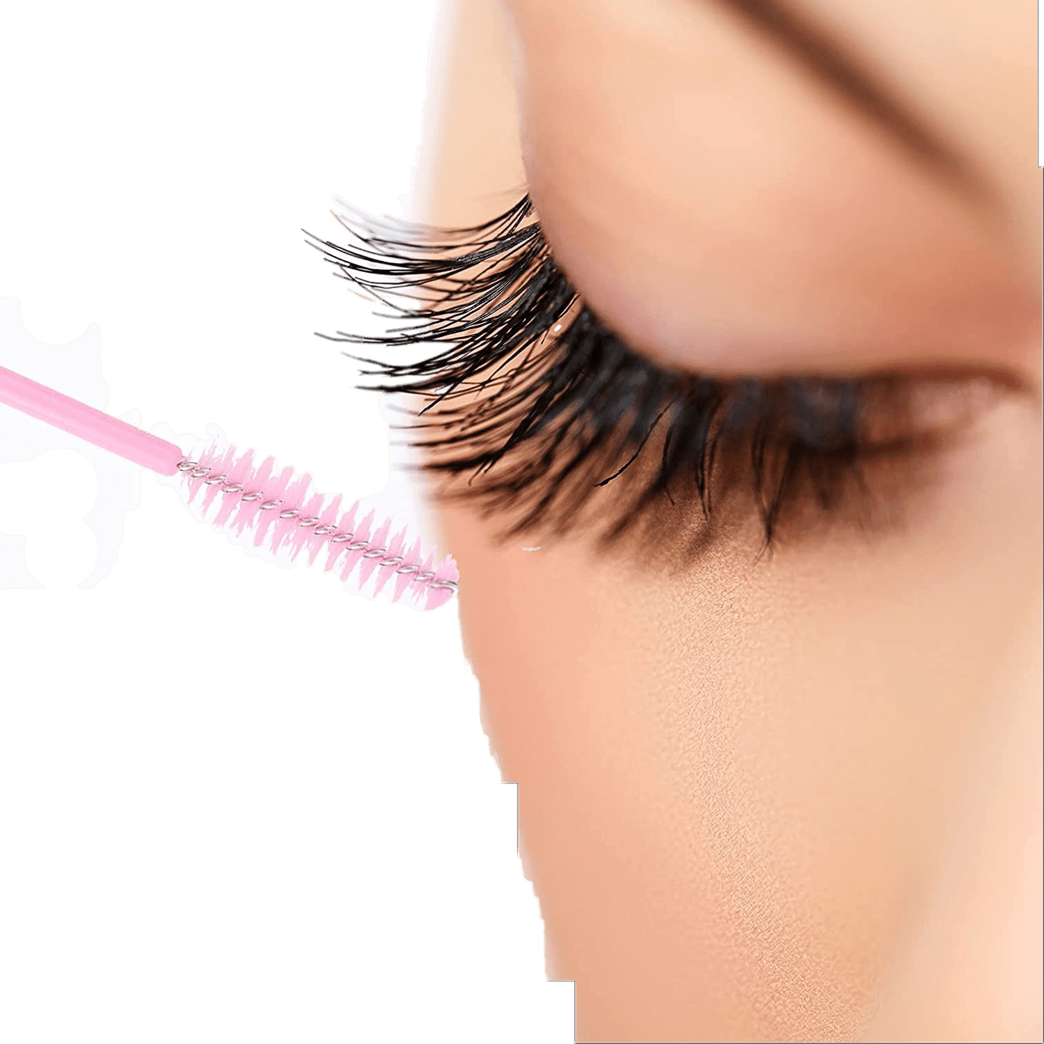 Pink Disposable Mascara Wands for Eyelash Extensions, 100 Pack