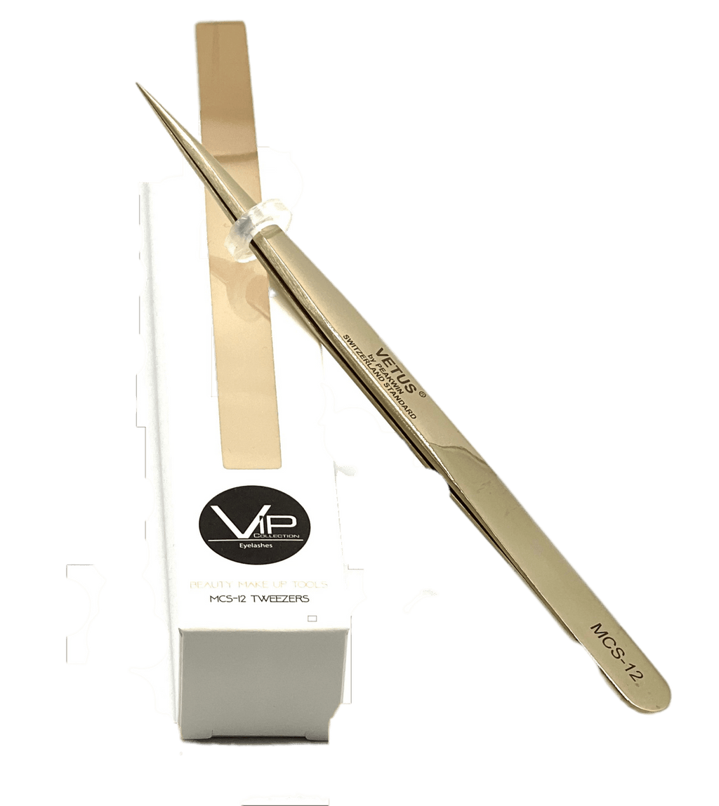 Professional Precision Eyelash Extension Tweezers - Silver