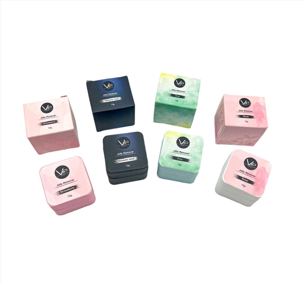 VIP Eyelash Jelly Remover 10g jar in a minimalist professional aesthetic