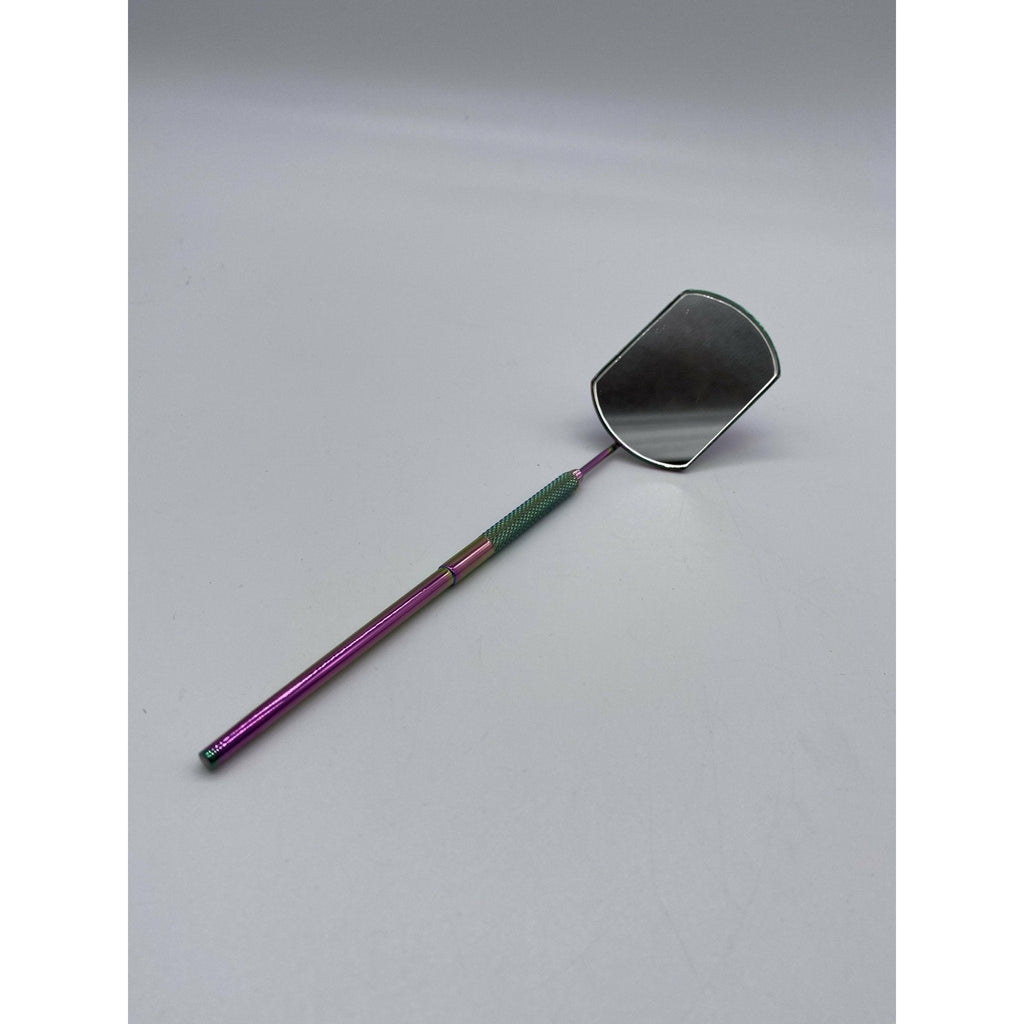 Professional titanium-finished eyelash mirror for precise lash extension application