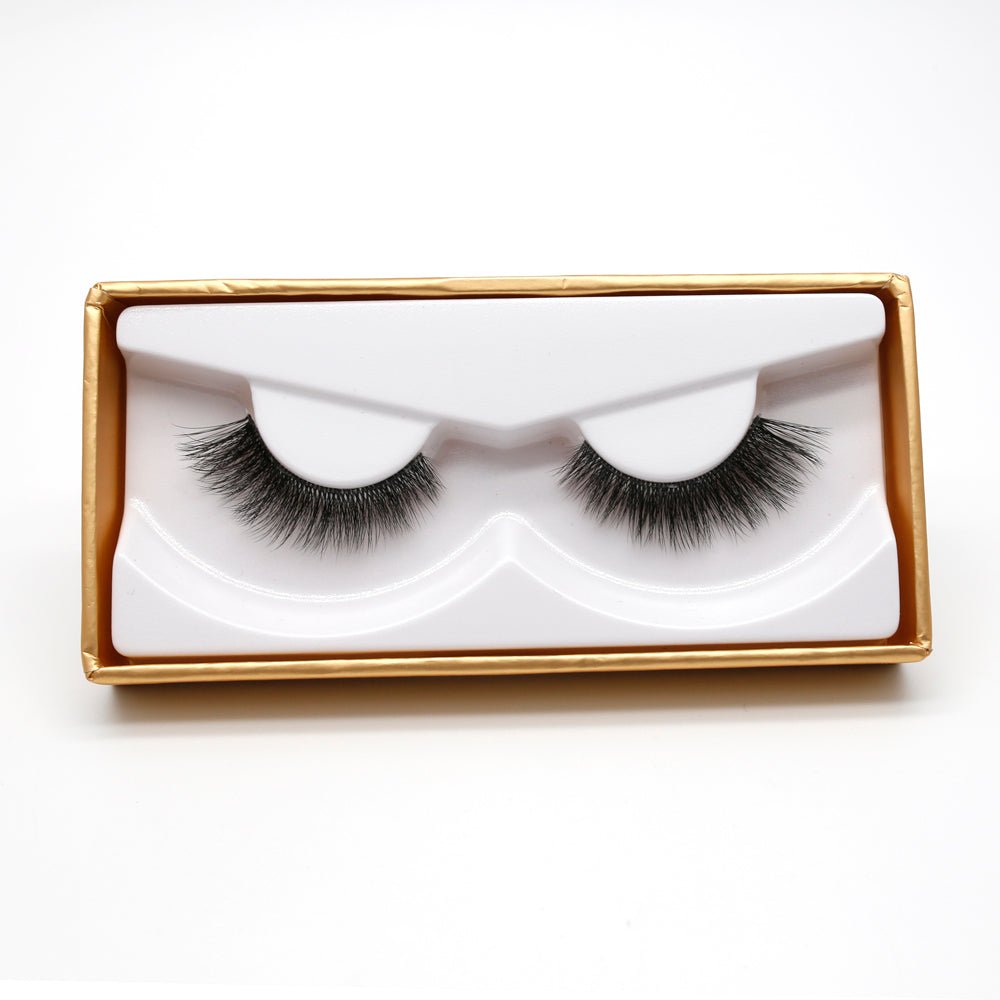 3D Faux Mink strip lashes with a clear, undetectable invisible band